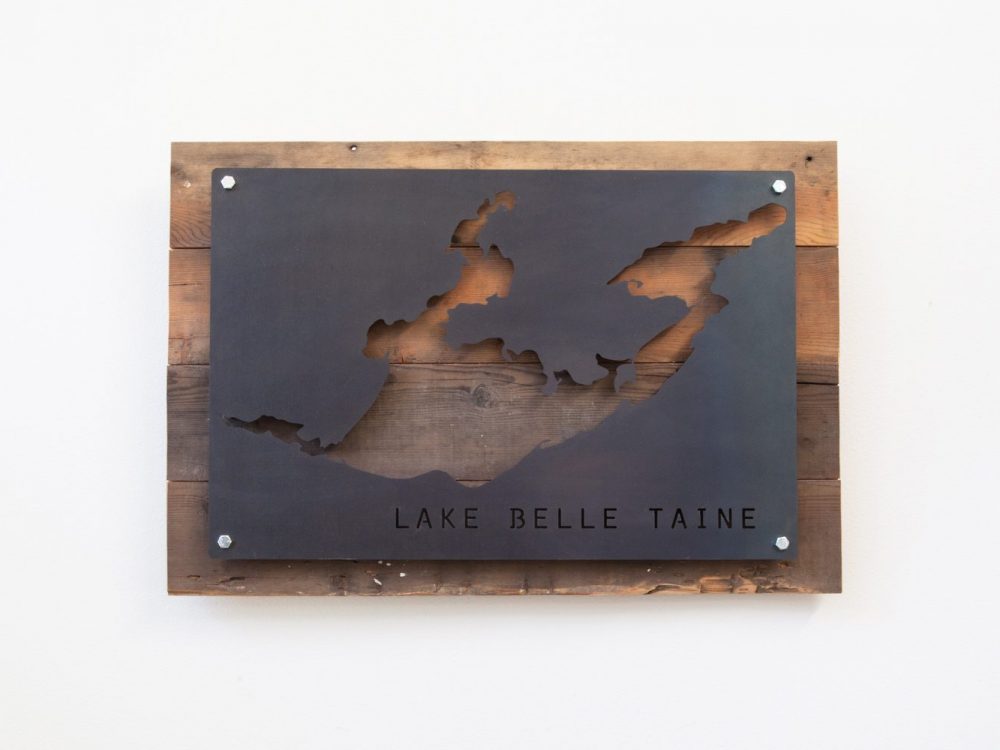 Custom Steel Lake Sign - Lake Belle Taine