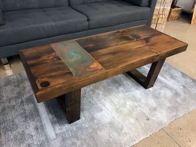 Custom Coffee Table with Copper Accent2