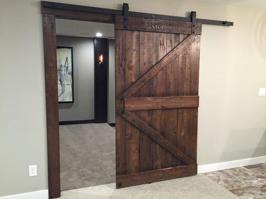 showcase dark wood rustic sliding barn door finishes
