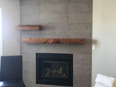 Custom Fabricated Floating Mantles - Special Walnut