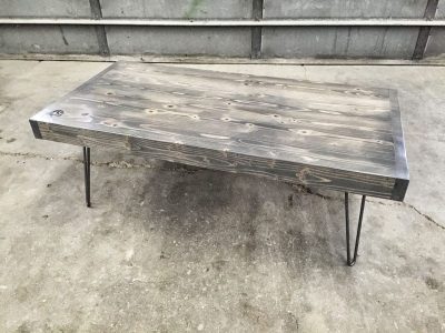 Helen Hairpin Modern Coffee Table - Gray Stain