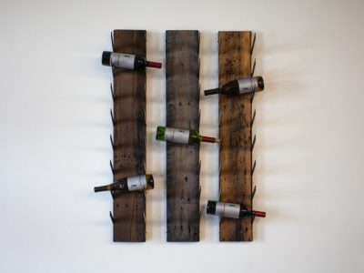 Large Wood and Laser Cut Metal Wine Racks