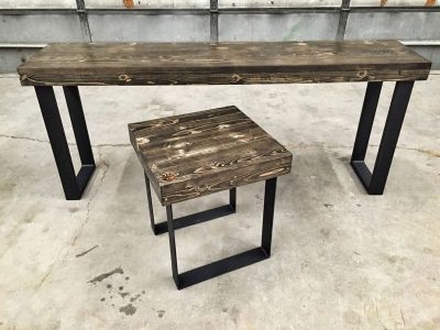 Reclaimed Wood Boston Console table and End table - Ebony