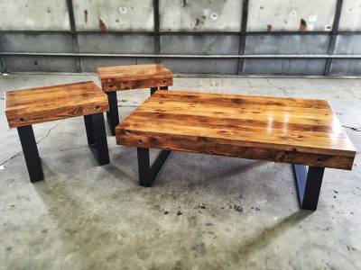 Reclaimed Wood Boston Style end tables and coffee table