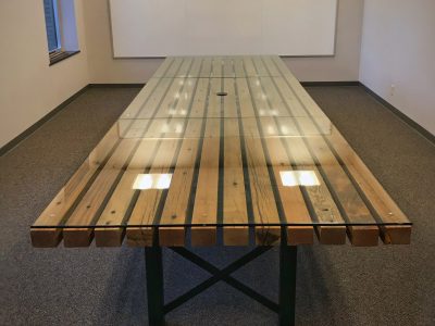 Reclaimed Power Pole Conference Room Table