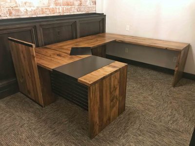 Reclaimed Wood and Steel Office Desk
