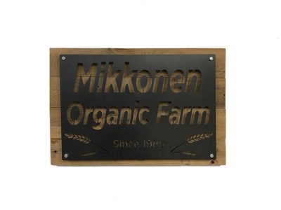 Rustic Vintage Mikkonen Organic Farm Business Farm Company Sign