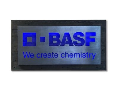BASF Chemicals Customized Metal Logo Brand Business Signage