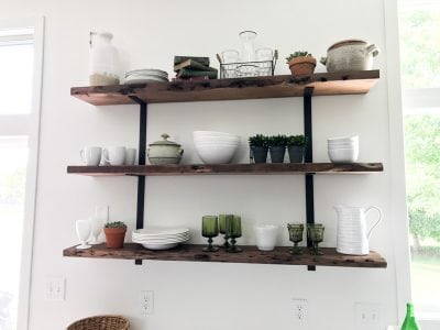 Reclaimed Wood Floating Kitchen Shelves-2