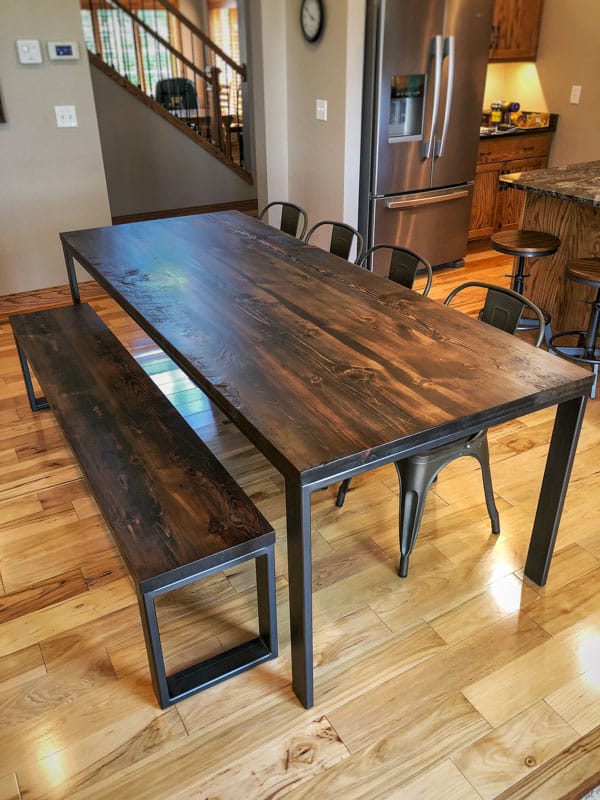 Custom Reclaimed Wood Dining Tables - Wood And Metal Tables