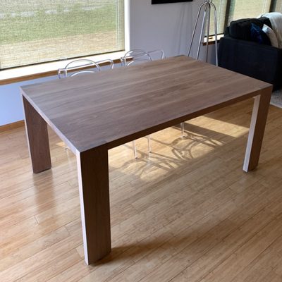 17 Custom - Modern Natural White Oak All Wood Kitchen Table